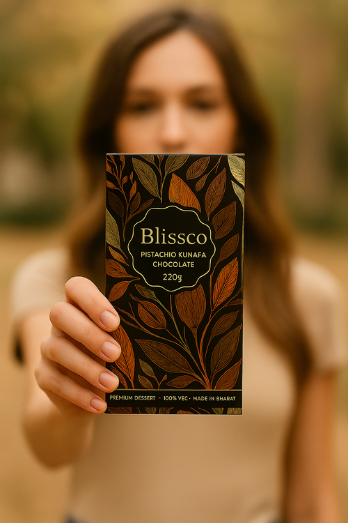 Blissco Dubai Pistachio Kunafa Bar 80% Pistachio Filling – 220g